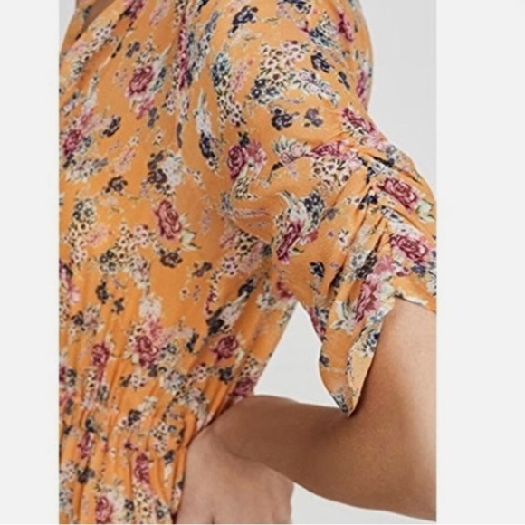 Nicholas Ruffle Mini Dress Floral Multi Print Victorian Front Tie Size 38 US S - Picture 4 of 14